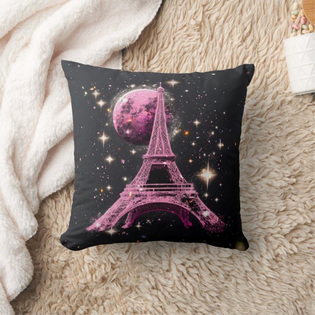 Coussin Tour Eiffel Nuit Lune           (Couverture)