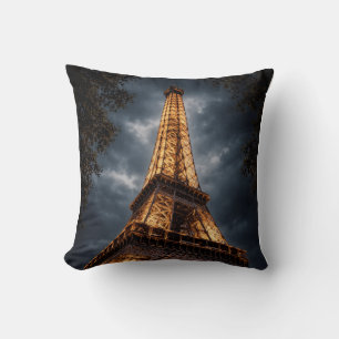 Coussin Tour Eiffel Nuit Paris Art – Lumière Romantique de