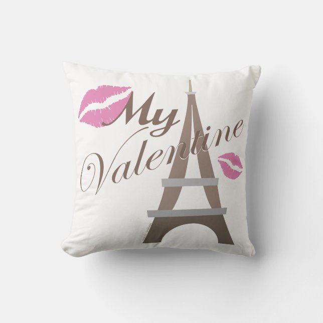 Coussin Tour Eiffel Paris My Valentine (Recto)
