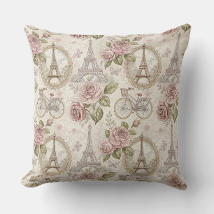 Coussin Tour Eiffel romantique française et conception flo