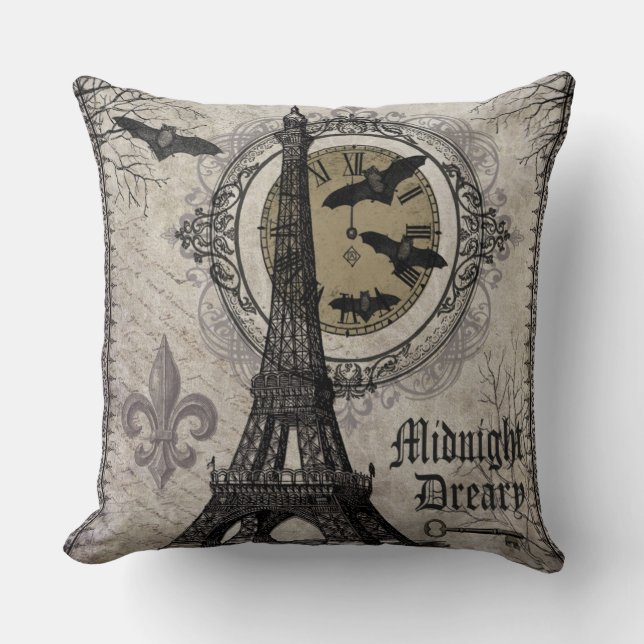 Coussin Tour Eiffel vintage moderne de Halloween de (Recto)
