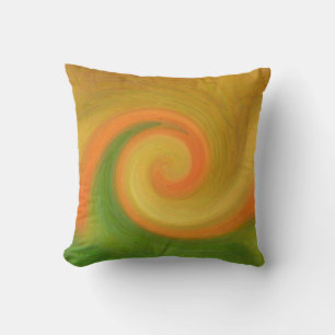 Coussin Tourbillon abstrait d'automne en pixels