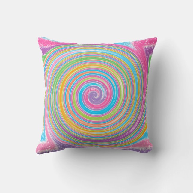Coussin Tourbillon arc-en-ciel coloré (Verso)