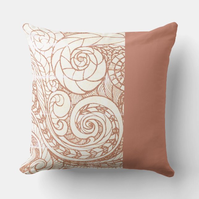 Coussin Tourbillon botanique en terre cuite (Recto)