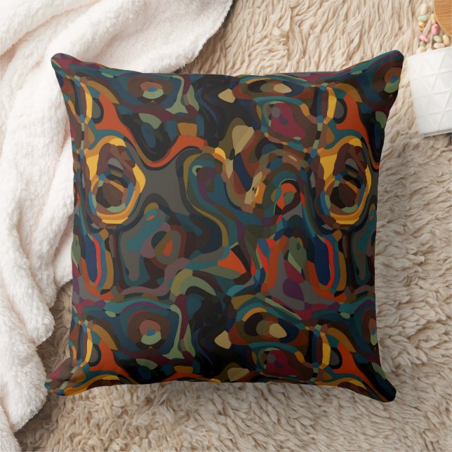 Coussin tourbillon coloré abstrait (Couverture)