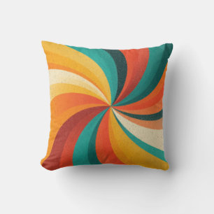 Coussin Tourbillon de couleurs rétro – Fond abstrait vinta