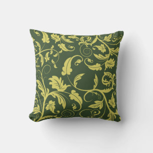 Coussin Tourbillon de Motif vert Gold Retro