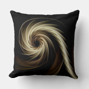 Coussin Tourbillon doré sur fond noir 