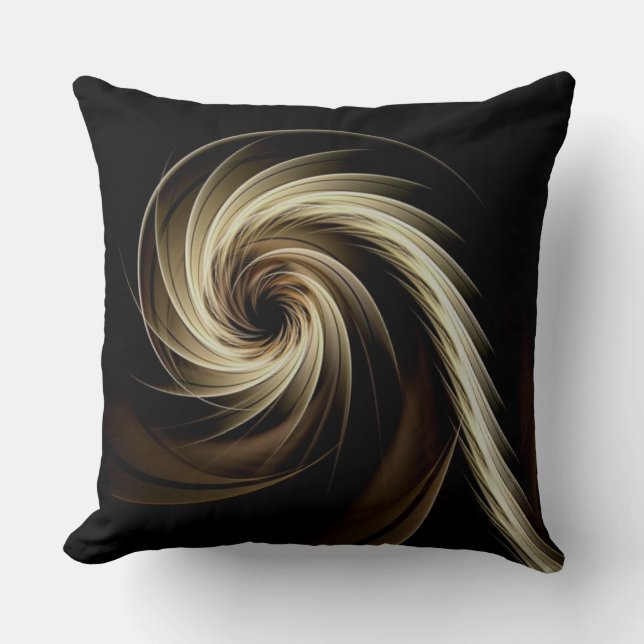 Coussin Tourbillon doré sur fond noir  (Recto)