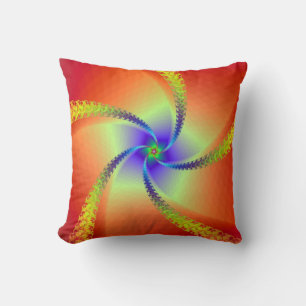 Coussin Tourbillon en rouge et jaune