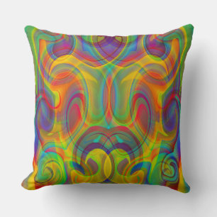 COUSSIN TOURBILLON GÉOMÉTRIQUE ART COLORÉ ABSTRAIT  