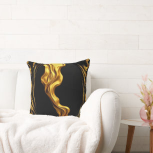 Coussin Tourbillon Opulent Liquide Or Noir Monochrome Chri