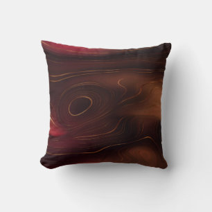 Coussin Tourbillons d'agate de veine rouge Abstrait