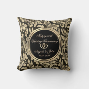 Coussin Tourbillons d'or Bagues Anniversaire de mariage