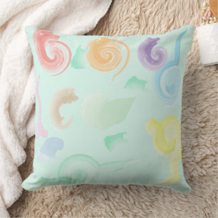 Coussin Tourbillons pastel esthétiques Motif sans couture