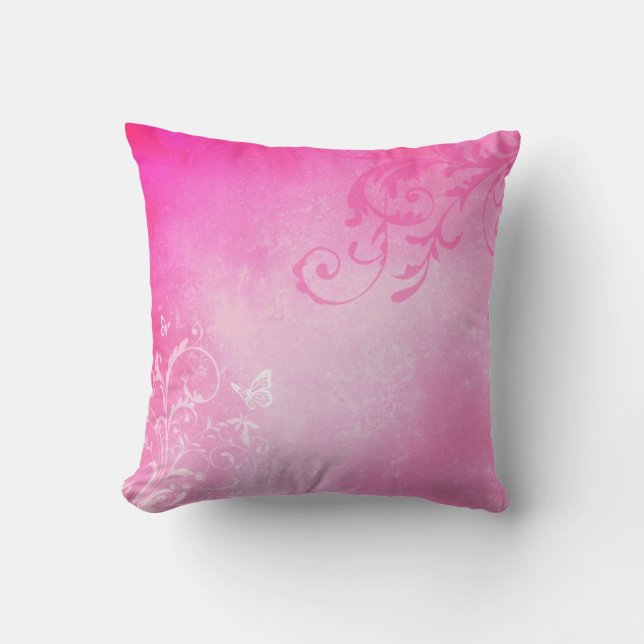 Coussin Tourbillons romantiques roses (Recto)