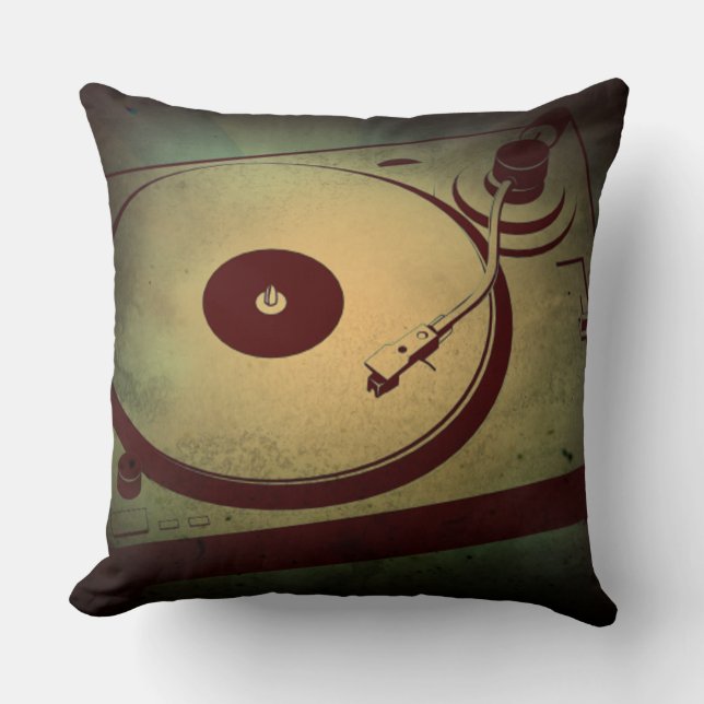 Coussin Tourne-disque du lecteur de disques Retro Grunge t (Recto)