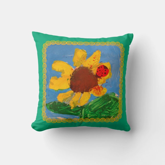 Coussin Tournesol "Art by Kids" (Recto)