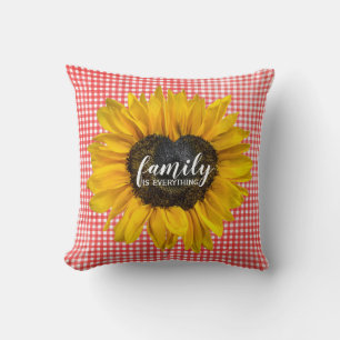 Coussin Tournesol au coeur de la famille sur En vichy