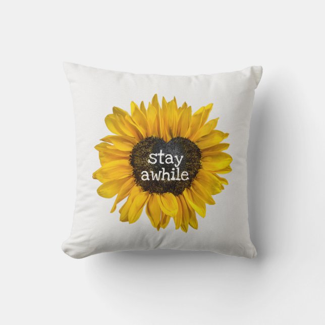 Coussin Tournesol avec centre cardiaque (Recto)