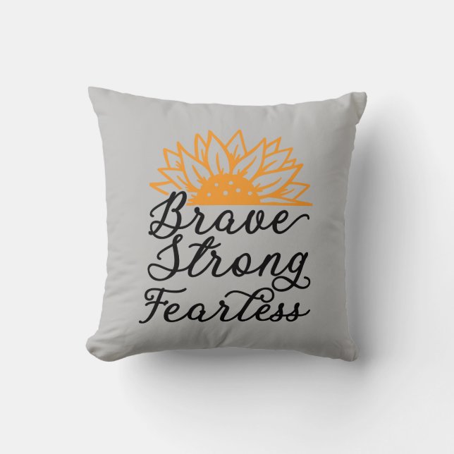 Coussin Tournesol Brave Fort Sans Peur (Recto)