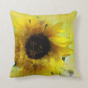 Coussin Tournesol d'aquarelle