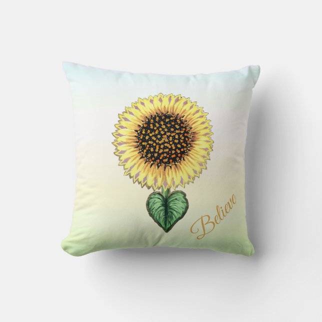 Coussin Tournesol de coeur sur Pastel Shades (Recto)