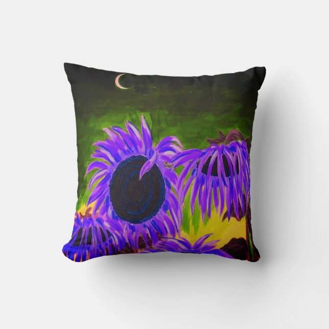 Coussin Tournesol de minuit (Recto)