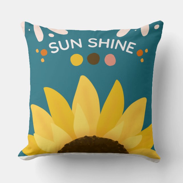 Coussin Tournesol – Décoration Florale Lumineuse  (Recto)