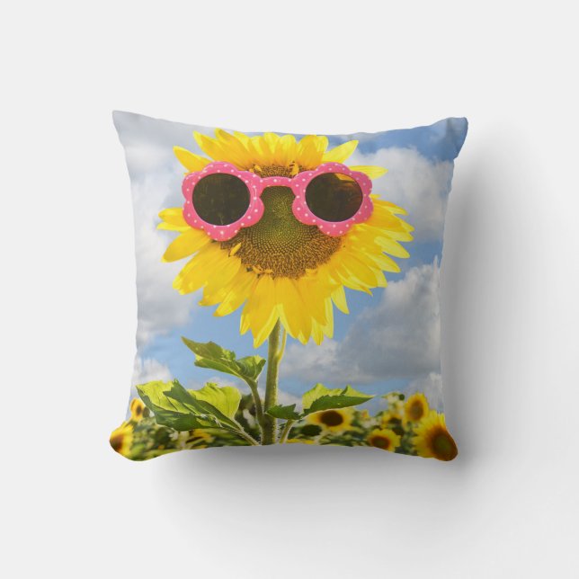 Coussin tournesol en lunettes de soleil (Recto)