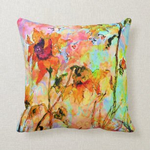 Coussin Tournesol et abeilles Couleur de l'art Aquarelle