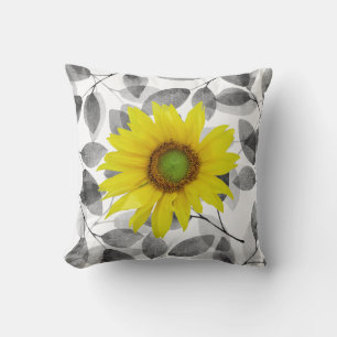 Coussin Tournesol et Feuille