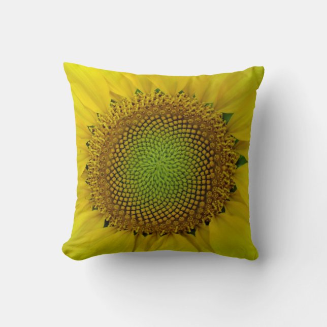Coussin Tournesol et graines, Spirale, Nombre d'or   (Recto)