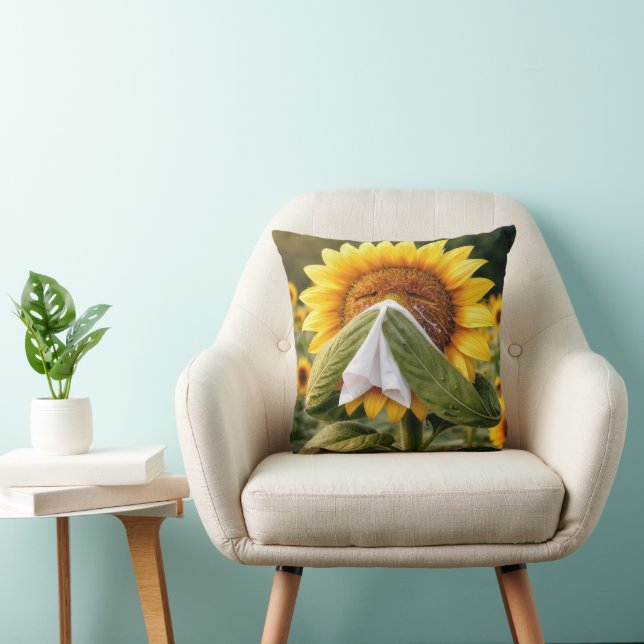 Coussin Tournesol éternuant dans un mouchoir (Chaise)