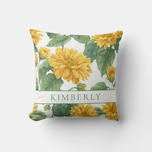 Coussin Tournesol Floral Classique Rustique & Élégant