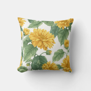 Coussin Tournesol Floral Classique Rustique & Élégant