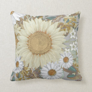 Coussin Tournesol Floral Jeu d'oreiller