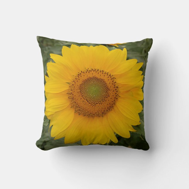 Coussin Tournesol jaune ensoleillé (Recto)