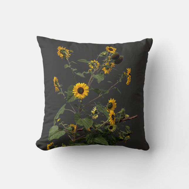 Coussin Tournesol jaune vibrant  (Recto)