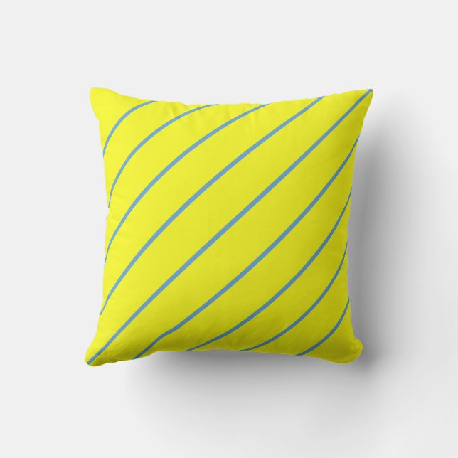 Coussin Tournesol Lignes Jaunes Et Bleues (Verso)