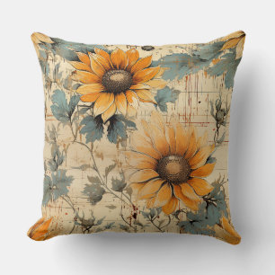 Coussin Tournesol rustique Shabby Chic Fleur Floral