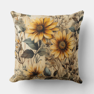 Coussin Tournesol rustique Shabby Chic Fleur Floral