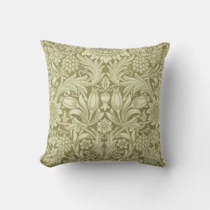 Coussin Tournesol William Morris Vintage Olive Damask