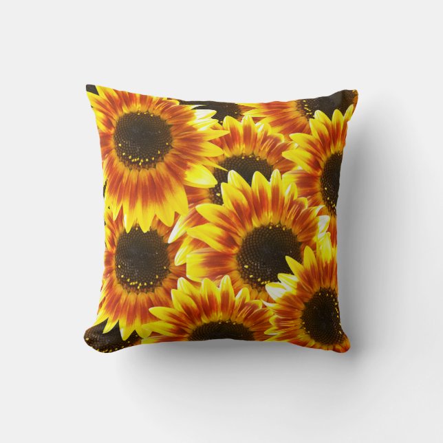 Coussin Tournesols de récolte rustique Lancer l'oreiller (Recto)
