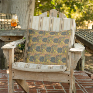 Coussin Tournesols de Van Gogh - Art floral doré vintage