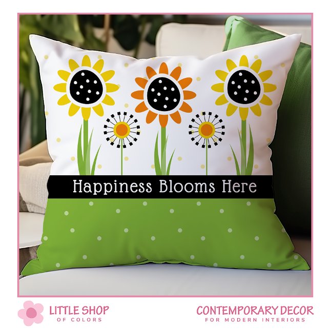 Coussin Tournesols orange jaune personnalisables (Créateur téléchargé)