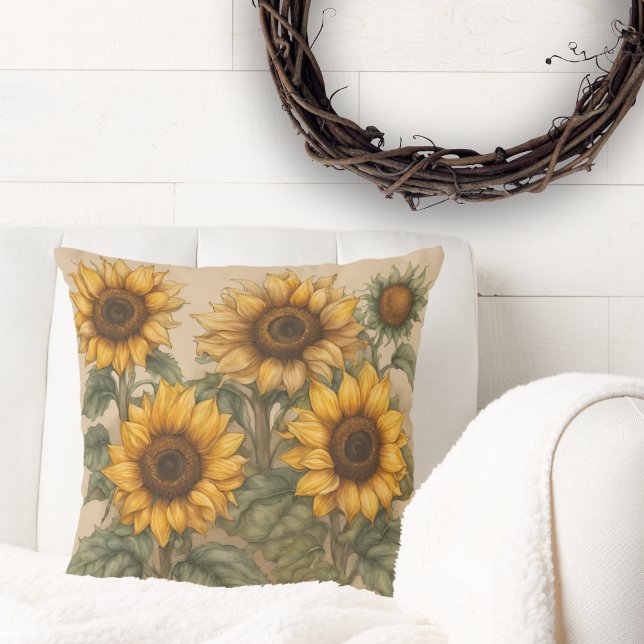 Coussin Tournesols rustiques  (Créateur téléchargé)