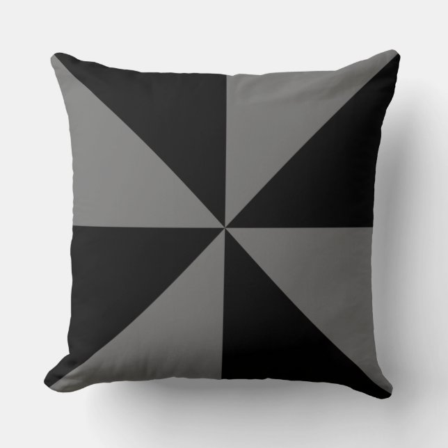 Coussin Tourniquet gris et noir (Recto)