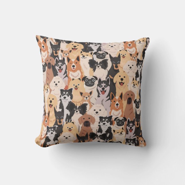 Coussin Tous les chiens lancent l'oreiller (Recto)