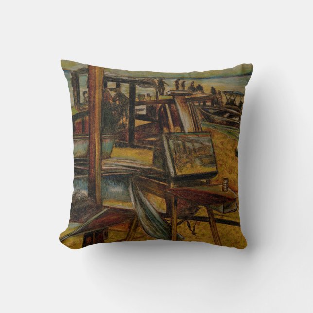 Coussin Tous les grands tableaux commencent par un coup de (Recto)